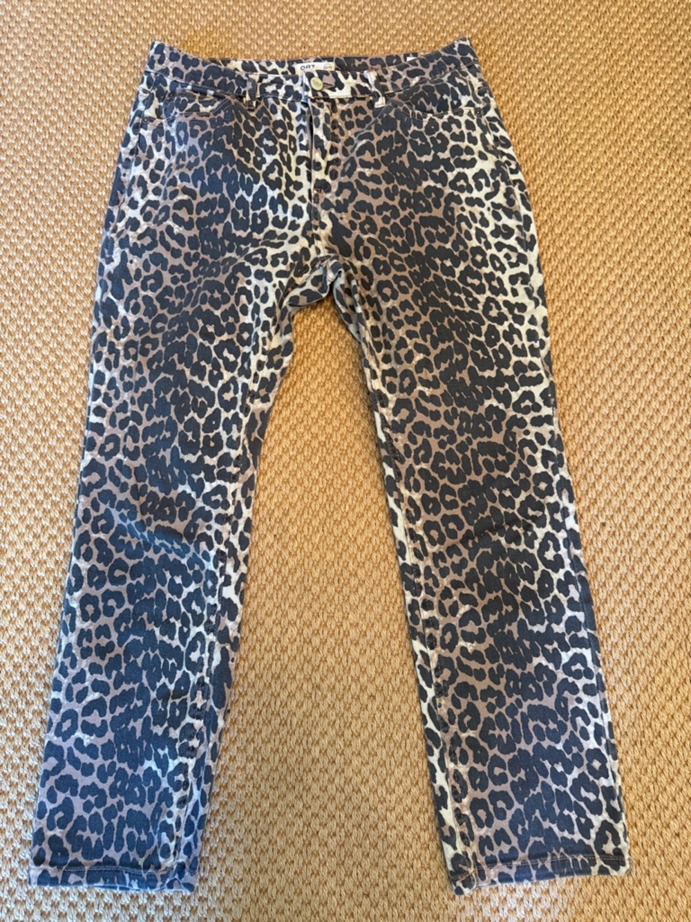 Oat New York Leopard Print High-Rise Jeans - Black & Cream - Picture 4 of 6